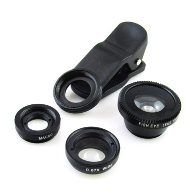 iPhone lenzenset: fisheye, groothoek en macro