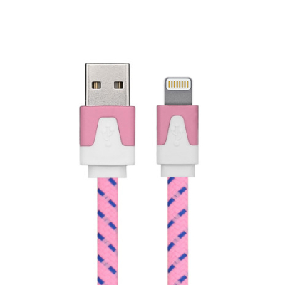 Platte nylon Lightning kabel 1 meter