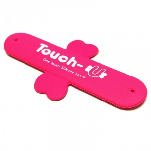Universele siliconen one touch flip standaard roze