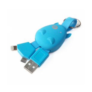 Sleutelhanger met Lightning en micro USB oplaadkabel