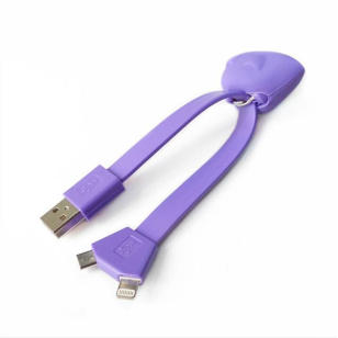 Sleutelhanger met Lightning en micro USB oplaadkabel