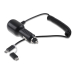 Duo USB autolader met micro USB en Lightning kabel