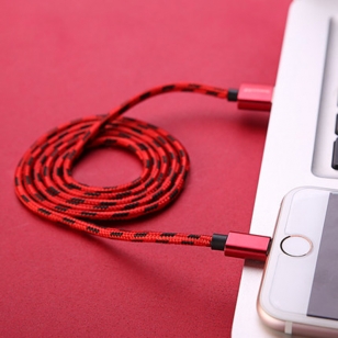 Xinnier nylon Lightning kabel 2 meter rood