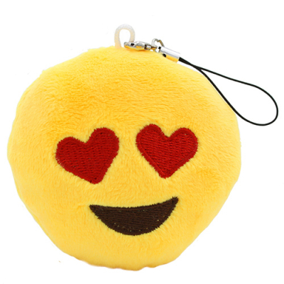 Emoji sleutelhanger met hartvormige ogen