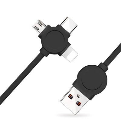 Nohon 3 in 1 kabel: Lighting, micro USB, USB-C