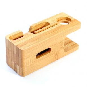 Bamboe houder voor iPhone en Apple Watch