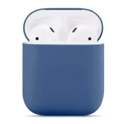 Siliconen beschermhoes voor AirPods 1 en 2 oplaadcase blauw