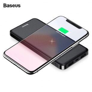 Baseus PowerBank 10.000 mAh - QI en duo USB wit