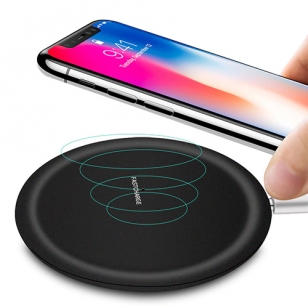Draadloze Qi oplader deluxe mat zwart