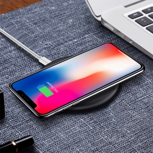 Draadloze Qi oplader deluxe mat zwart