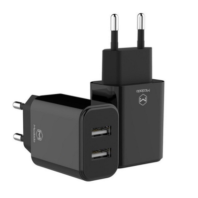 Mcdodo duo USB adapter 2.4A zwart