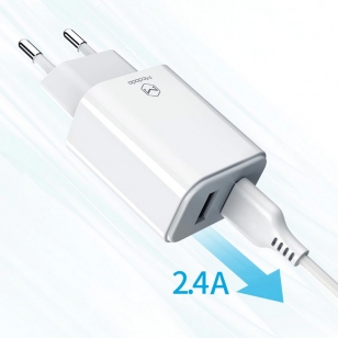 Mcdodo duo USB adapter 2.4A zwart