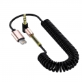 Lightning naar 3,5 mm jack aux audio kabel gekruld