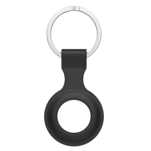 Zwarte siliconen sleutelhanger voor AirTag