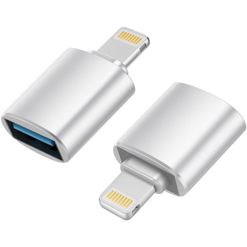 Lightning naar USB 3.0 OTG adapter grijs